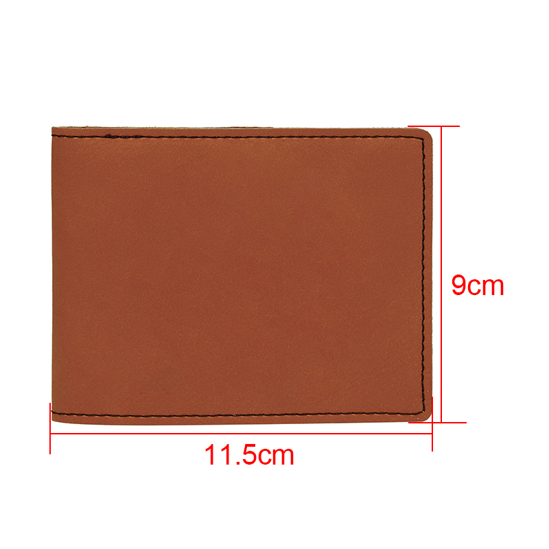 Laserable Leatherette Bifold Miesten lompakko kolikkotaskulla