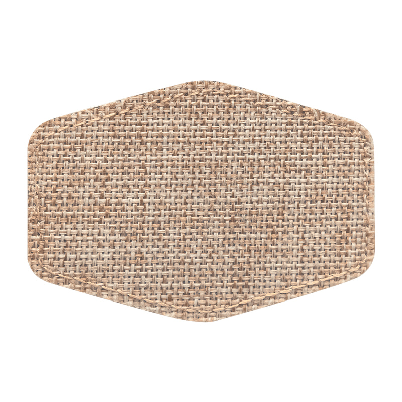 3 1/2' x 2 1/2' säkkikangas kuusiokoloinen sublimoituva laastari liimalla
