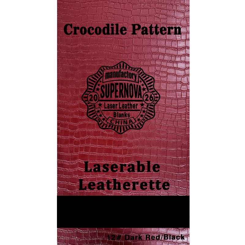 Crocodile kohokuvioitu laserleatherette arkki liimalla / ilman liimaa