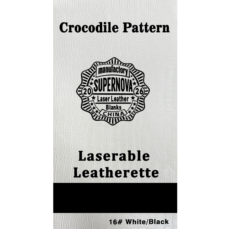 Crocodile kohokuvioitu laserleatherette arkki liimalla / ilman liimaa