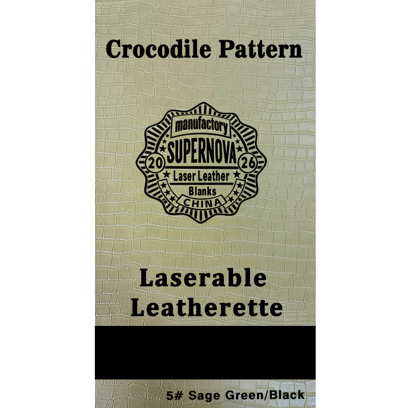 Crocodile kohokuvioitu laserleatherette arkki liimalla / ilman liimaa