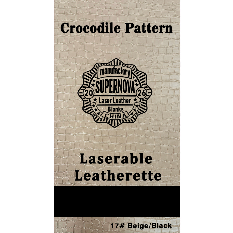 Crocodile kohokuvioitu laserleatherette arkki liimalla / ilman liimaa