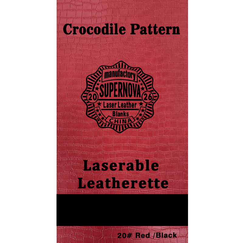Crocodile kohokuvioitu laserleatherette arkki liimalla / ilman liimaa