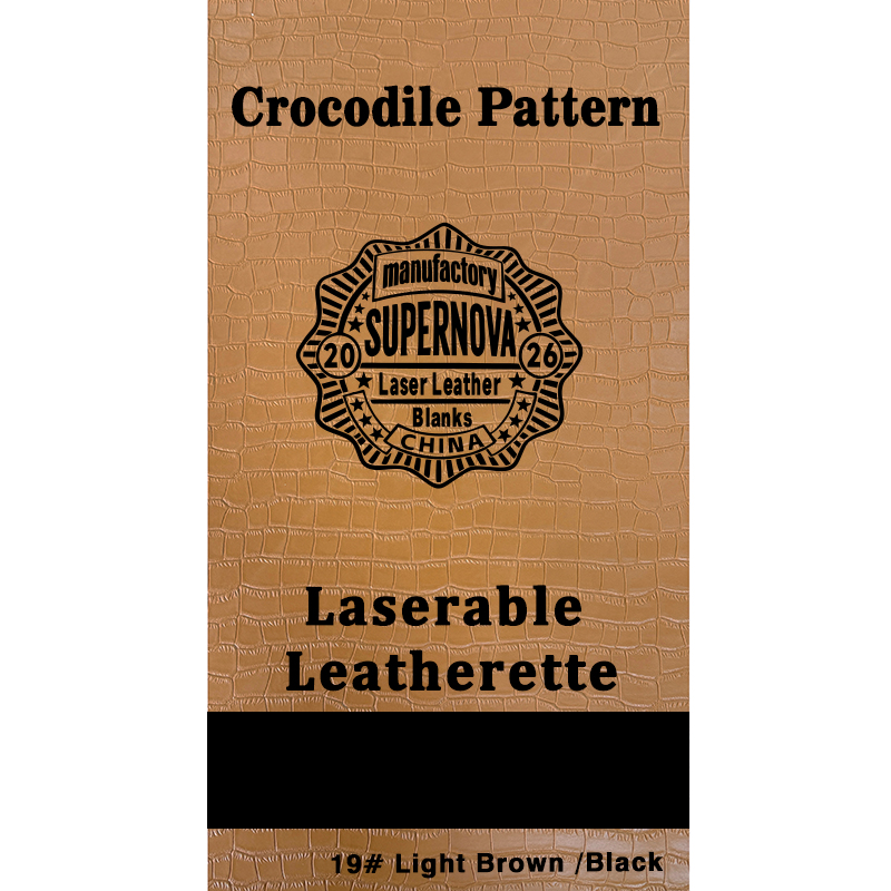 Crocodile kohokuvioitu laserleatherette arkki liimalla / ilman liimaa