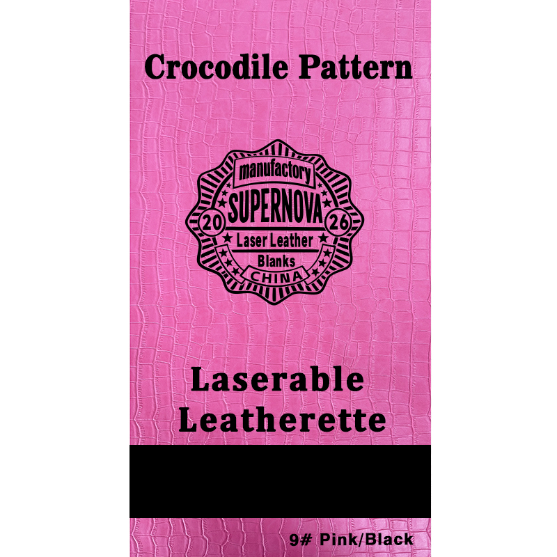 Crocodile kohokuvioitu laserleatherette arkki liimalla / ilman liimaa