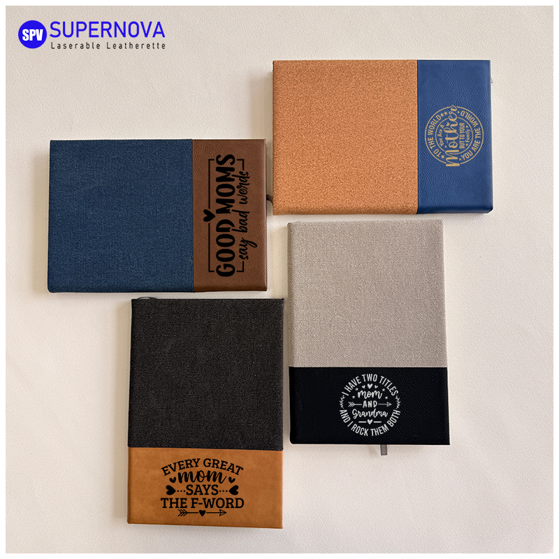 Halkaistu laserleatherette & Canvas -muistikirja