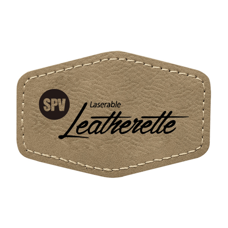 3 1/2' x 2 1/2' Hex Leatherette Patches