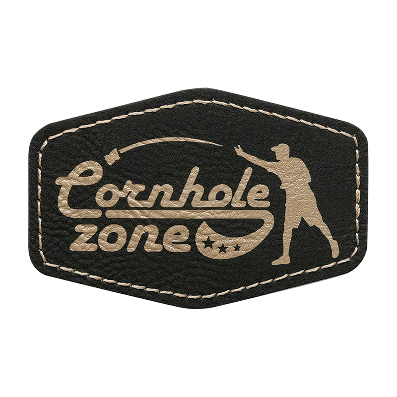 3 1/2' x 2 1/2' Hex Leatherette Patches