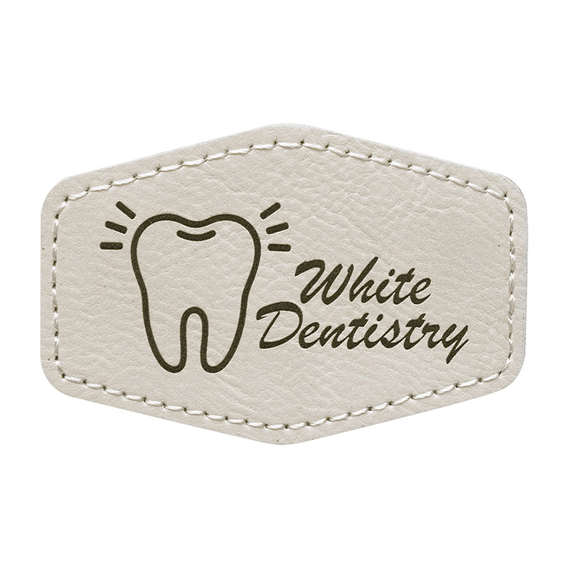 3 1/2' x 2 1/2' Hex Leatherette Patches