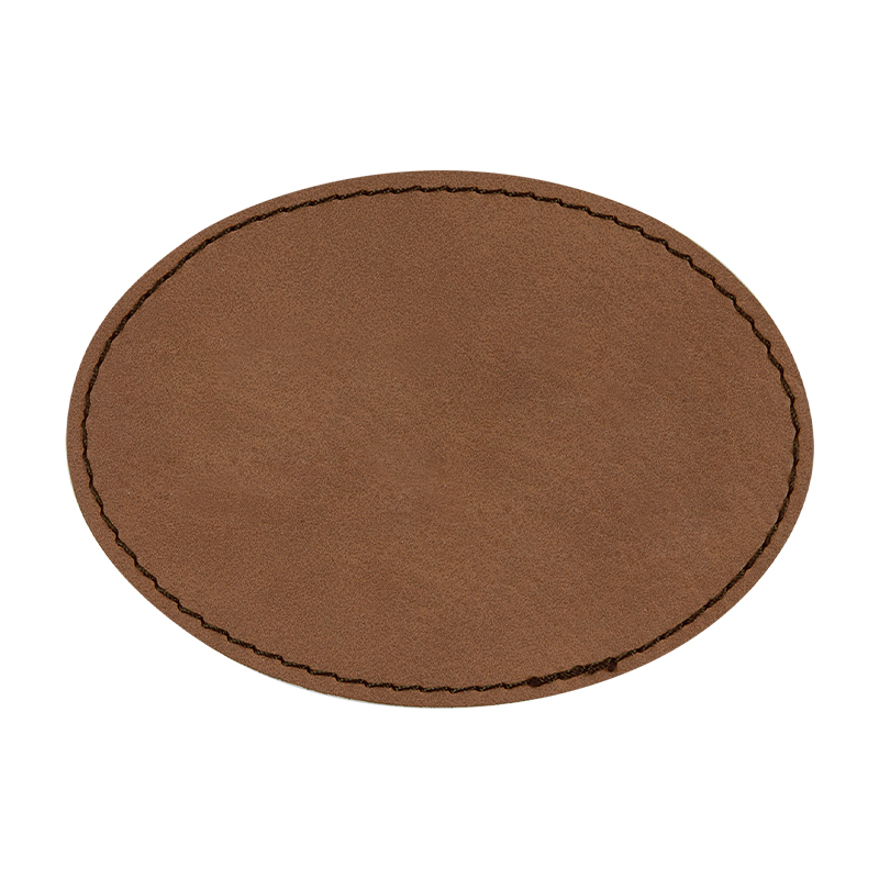3 1/2' x 2 1/2' soikea tekonahkamerkki