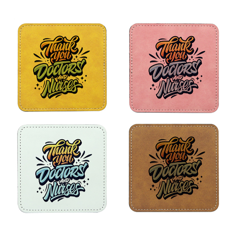 Sublimaatio PU-nahkainen muki Coaster -neliö