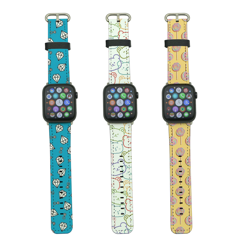 Sublimoitu PU-nahkainen Apple Watch Ranneke sarjalle 1/2/3-38mm