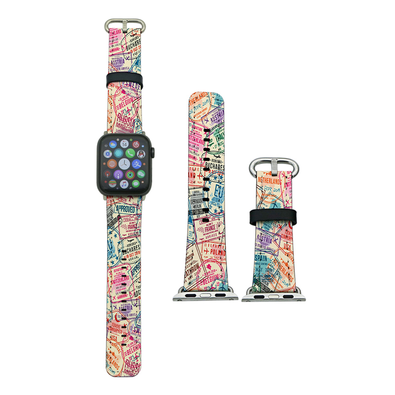 Sublimoitu PU-nahkainen Apple Watch Ranneke sarjalle 1/2/3-42mm